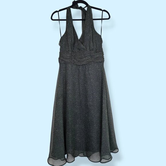 Connected Apparel Black Polka Dot Halter Dress - Picture 4 of 8